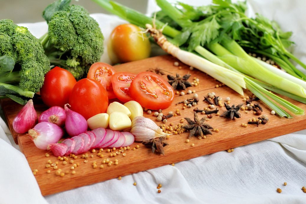 Vegetables on a Cutting Board