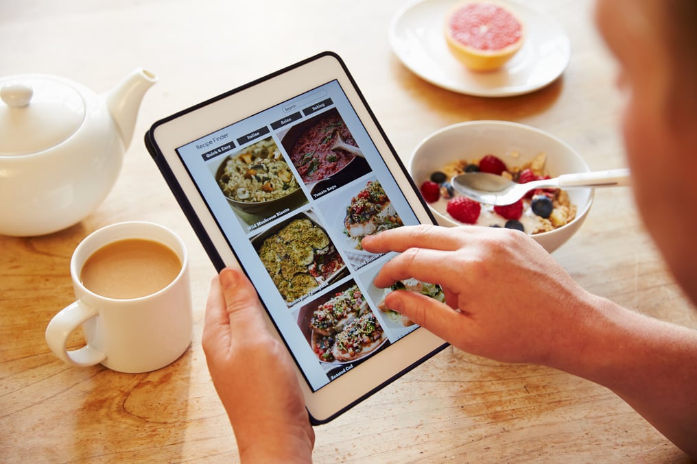 Recipe App on Digital Tablet