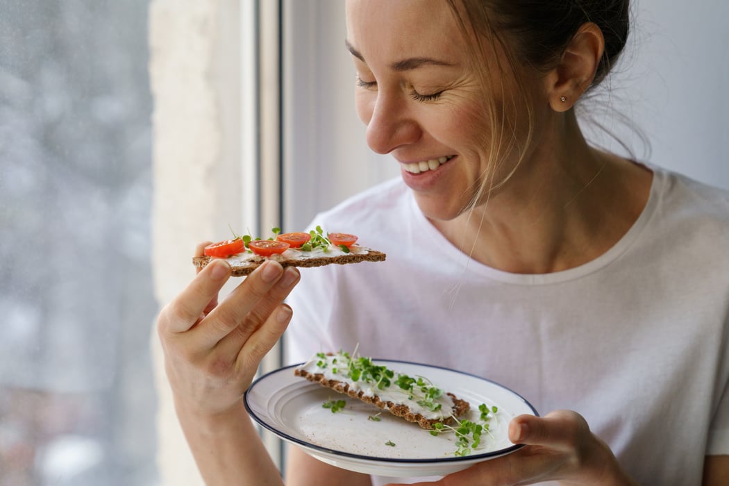 Woman Eating Healthy Food